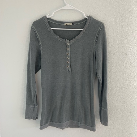 Levi’s Soft Cotton Henley Grey Large - Picture 4 of 7